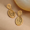 Wholesale Fashion Creative Geometric Titanium Steel And Stainless Steel Gold Plated Earrings