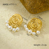 Wholesale Fashion Creative Geometric Titanium Steel And Stainless Steel Gold Plated Earrings