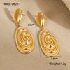 Wholesale Fashion Creative Geometric Titanium Steel And Stainless Steel Gold Plated Earrings