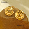 Wholesale Fashion Creative Geometric Titanium Steel And Stainless Steel Gold Plated Earrings