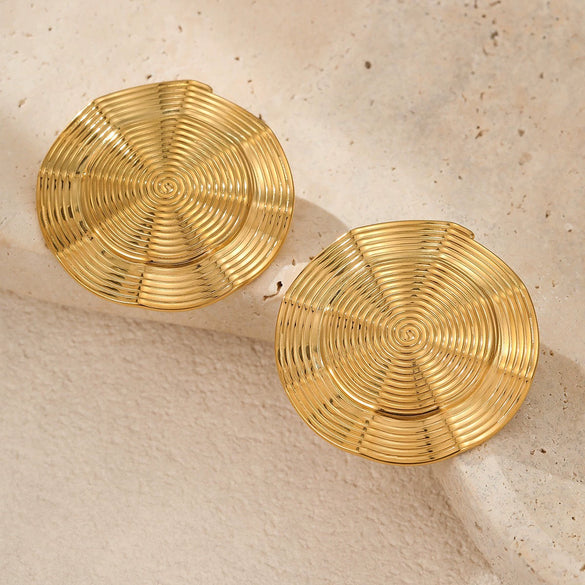 Wholesale Fashion Creative Geometric Titanium Steel And Stainless Steel Gold Plated Earrings