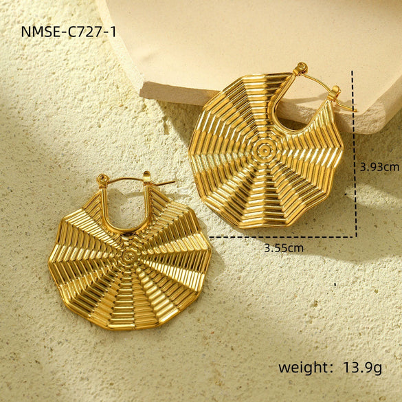 Wholesale Fashion Creative Geometric Titanium Steel And Stainless Steel Gold Plated Earrings