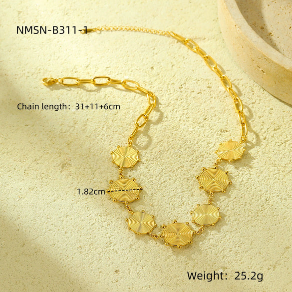 Wholesale Fashion Creative Geometric Titanium Steel And Stainless Steel Gold Plated Earrings