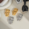 Wholesale Fashion Creative Interlaced Exaggerated Personality Versatile Stainless Steel Earrings For Women With Pvd Furnace Vacuum Real Gold Plating