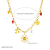 Wholesale Fashion Creative Multielement Stainless Steel Flower Pendant O Word Chain Necklace With Electroplating