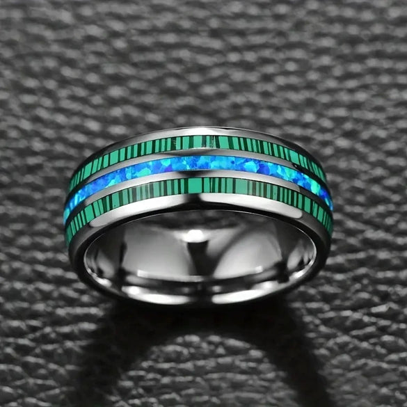 Wholesale Fashion Creative Threeslot Patch Stainless Steel Ring With Geometric Style And Electroplating