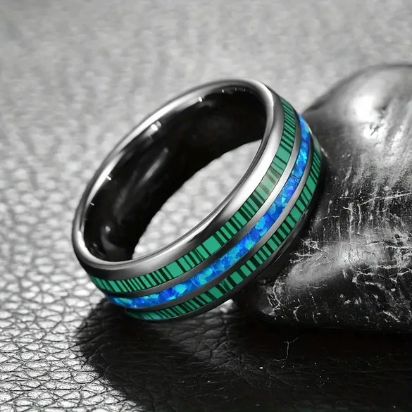 Wholesale Fashion Creative Threeslot Patch Stainless Steel Ring With Geometric Style And Electroplating