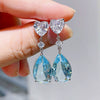 Wholesale Fashion Crystal Zircon Drop Shape Copper Earrings