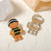 Wholesale Fashion Cute Cartoon Design Alloy Micro Zircon Gingerbread Earrings With Electroplating For Women