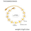 Wholesale Fashion Daisy Drop Oil Flower Stainless Steel Jewelry With Electroplating For Women Necklace And Bracelet Set