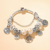 Wholesale Fashion Design Zinc Alloy Life Tree Beaded Bracelet With Flower Pattern And Seiko Design