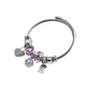 Wholesale Fashion Diamond Heart Shape Alloy Adjustable Couple Bracelet With Love Pendant For Women