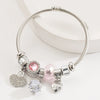 Wholesale Fashion Diamond Heart Shape Alloy Adjustable Couple Bracelet With Love Pendant For Women