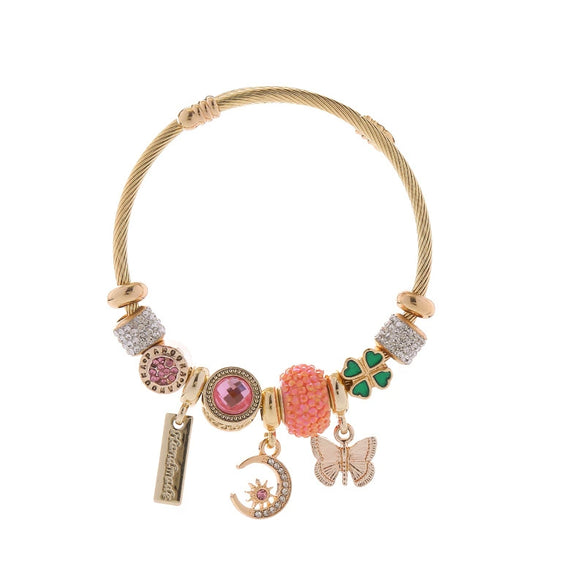 Wholesale Fashion Diamond Insect Pattern Alloy Diy Beaded Adjustable Couple Bracelets For Women