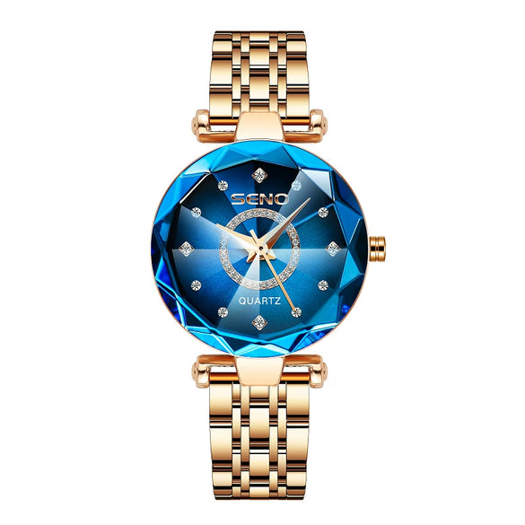 Wholesale Fashion Diamondencrusted Stainless Steel Band Waterproof Quartz Watch For Women With Round Dial And Spiral Crown