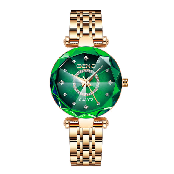 Wholesale Fashion Diamondencrusted Stainless Steel Band Waterproof Quartz Watch For Women With Round Dial And Spiral Crown