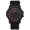 Wholesale Fashion Digital Men's Watch With Canvas Strap And Round Dial Metal Case Pin Buckle Ordinary Glass Mirror Leisure Style