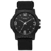 Wholesale Fashion Digital Men's Watch With Canvas Strap And Round Dial Metal Case Pin Buckle Ordinary Glass Mirror Leisure Style