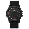 Wholesale Fashion Digital Men's Watch With Canvas Strap And Round Dial Metal Case Pin Buckle Ordinary Glass Mirror Leisure Style