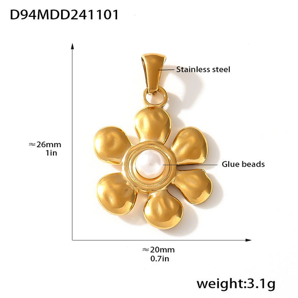 Wholesale Fashion Diy Jewelry Ferris Wheel Pendant Accessories With Natural Geometric Elements Stainless Steel 18K Gold Electroplated