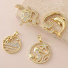 Wholesale Fashion Dolphin Seahorse Turtle Pendant Diy Necklace Jewelry Accessories Copper 18K Gold Plated