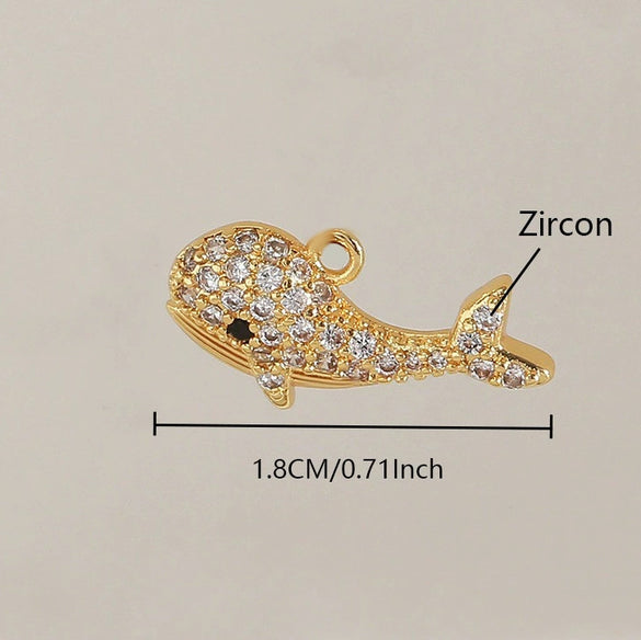 Wholesale Fashion Dolphin Seahorse Turtle Pendant Diy Necklace Jewelry Accessories Copper 18K Gold Plated