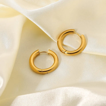 Circle Plating Stainless Steel No Inlaid Gold Plated Earrings