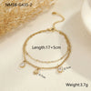 Wholesale Fashion Doublelayer Stacked Clavicle Chain Stainless Steel Bracelet With Geometric Pattern And Eightpointed Star Inlaid With Zircon For Women Electroplated