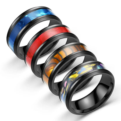 Wholesale Fashion Drip Oil Stainless Steel Couple Ring Gooddiy