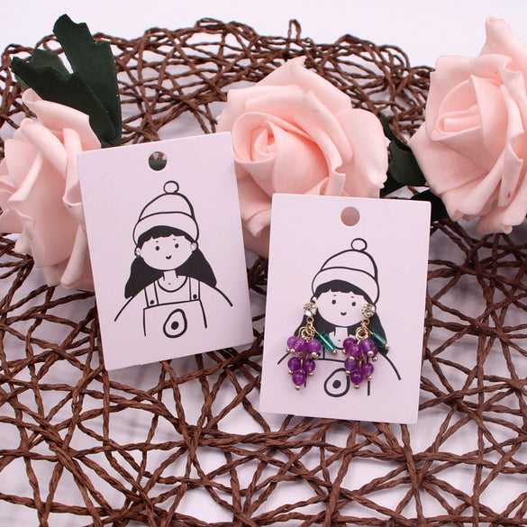 100pcs/pack Wholesale Fashion Earrings and Necklace Label Cards Made of Paper for Stall Display with Printing
