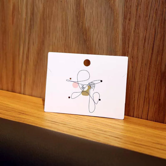 100pcs/pack Wholesale Fashion Earrings and Necklace Label Cards Made of Paper for Stall Display with Printing