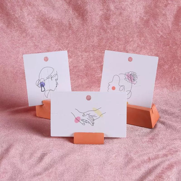 100pcs/pack Wholesale Fashion Earrings and Necklace Label Cards Made of Paper for Stall Display with Printing