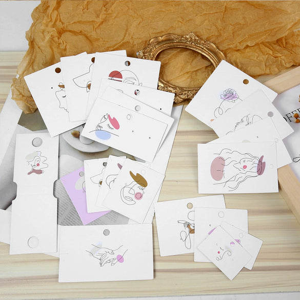 100pcs/pack Wholesale Fashion Earrings and Necklace Label Cards Made of Paper for Stall Display with Printing