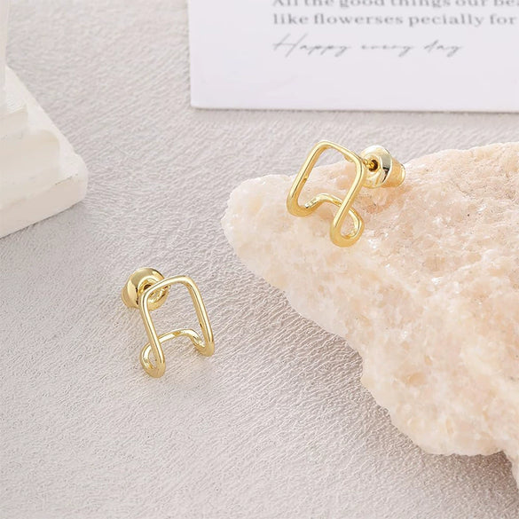 Wholesale Fashion Earrings Copper Gold Geometric Square Electroplated For Women