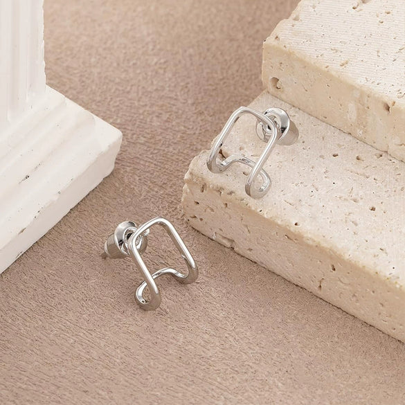 Wholesale Fashion Earrings Copper Gold Geometric Square Electroplated For Women