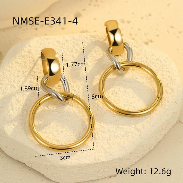 Wholesale Fashion Earrings Stainless Steel Geometric Jewelry For Women With Electroplating