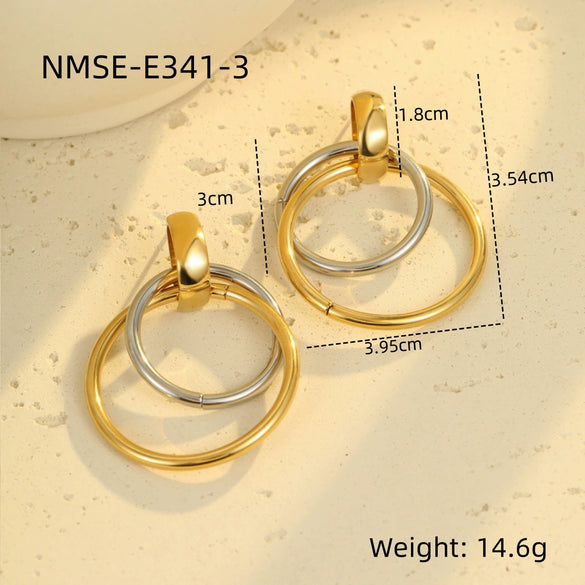 Wholesale Fashion Earrings Stainless Steel Geometric Jewelry For Women With Electroplating