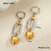 Wholesale Fashion Earrings Stainless Steel 18K Gold Plated Heart Shape Geometric Design