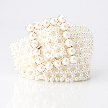 Wholesale Fashion Elastic Pearl Beaded Belt Nihaojewelry