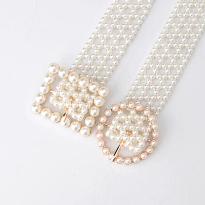 Wholesale Fashion Elastic Pearl Beaded Belt Nihaojewelry