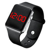 Wholesale Fashion Electronic Watch Square Shape Pu Strap Plastic Case Geometric Style