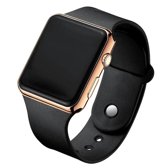 Wholesale Fashion Electronic Watch Square Shape Pu Strap Plastic Case Geometric Style