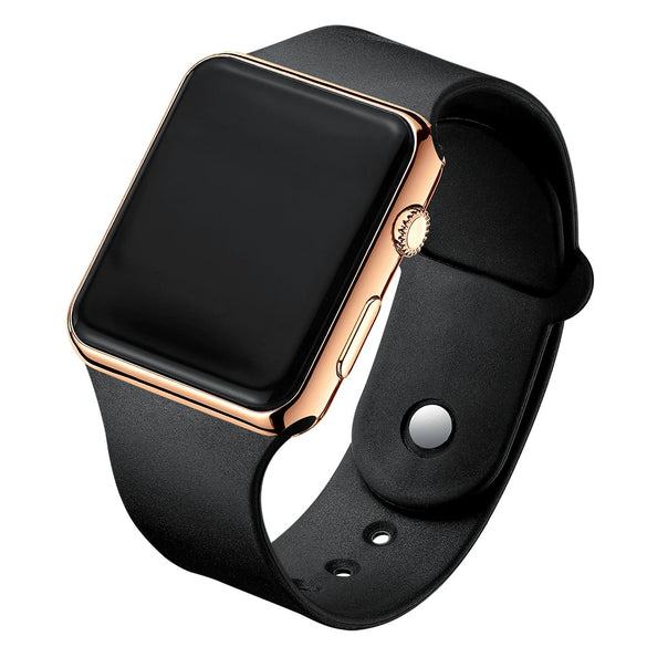 Wholesale Fashion Electronic Watch Square Shape Pu Strap Plastic Case Geometric Style