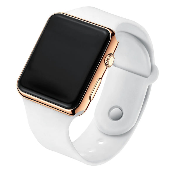 Wholesale Fashion Electronic Watch Square Shape Pu Strap Plastic Case Geometric Style