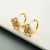 Wholesale Fashion Elegant Flower Earrings For Women Copper Microinlaid Zircon