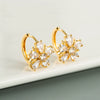 Wholesale Fashion Elegant Flower Earrings For Women Copper Microinlaid Zircon