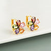 Wholesale Fashion Elegant Flower Earrings For Women Copper Microinlaid Zircon