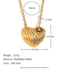 Wholesale Fashion Elegant Heartshaped Titanium Steel And Stainless Steel 18K Goldplated Pendant Necklace For Women