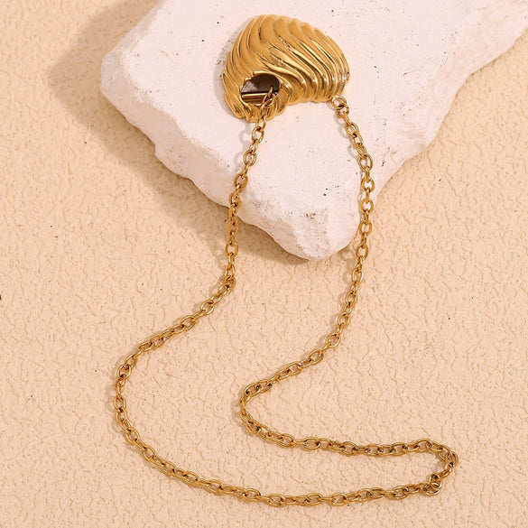 Wholesale Fashion Elegant Heartshaped Titanium Steel And Stainless Steel 18K Goldplated Pendant Necklace For Women