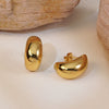 Wholesale Fashion Elegant Light Luxury Geometric Ear Studs Titanium Steel Jewelry Electroplated For Women